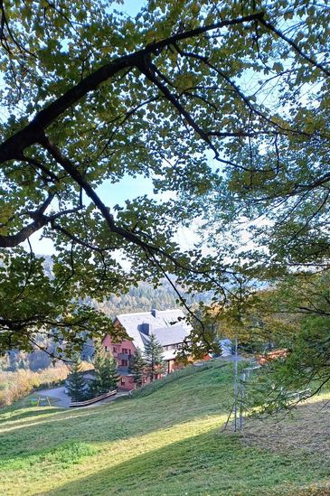 Blick zur Hubertusbaude