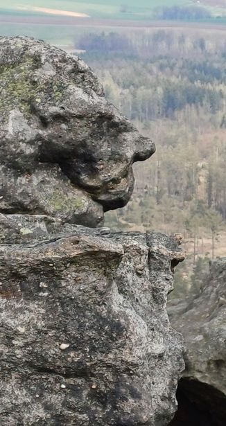 Felsgebilde, wer erkennt den Kopf?