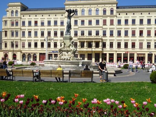 Wilhelmsplatz mit Muschelminnabrunnen